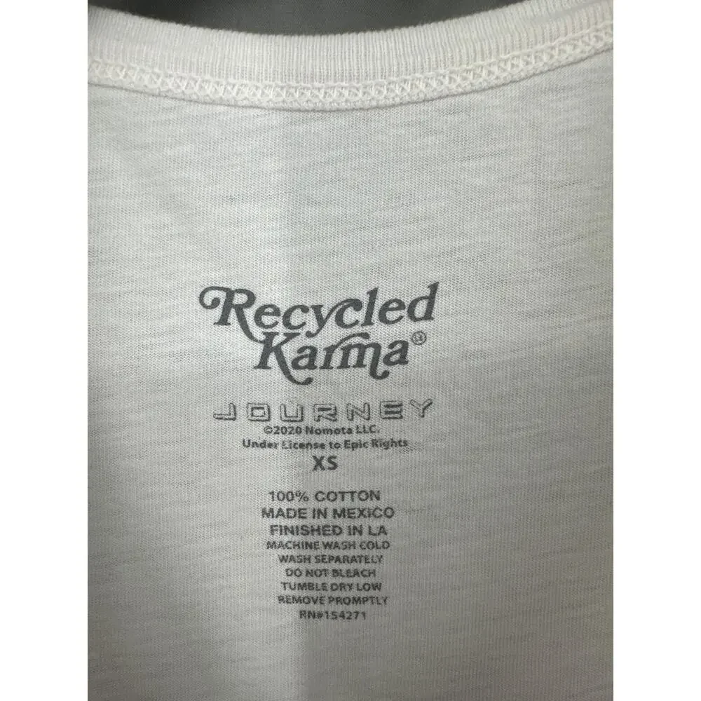 Journey Shirt Womens XS White Graphic Tee Band Music Colorful 80s Houston - Picture 2 of 8